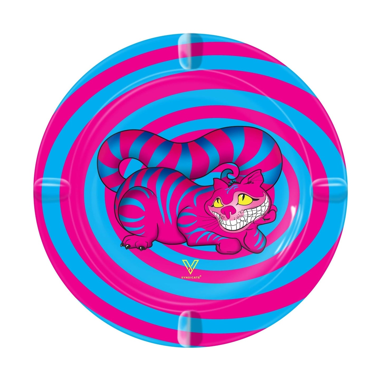 V Syndicate Seshigher Cat Round Metal Ashtray 5.5in