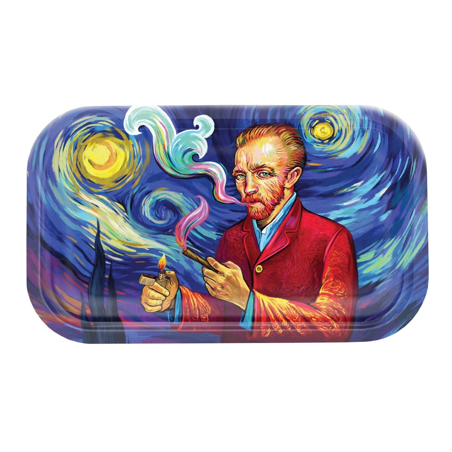 V Syndicate Smoky Night Metal Rolling Tray 7in
