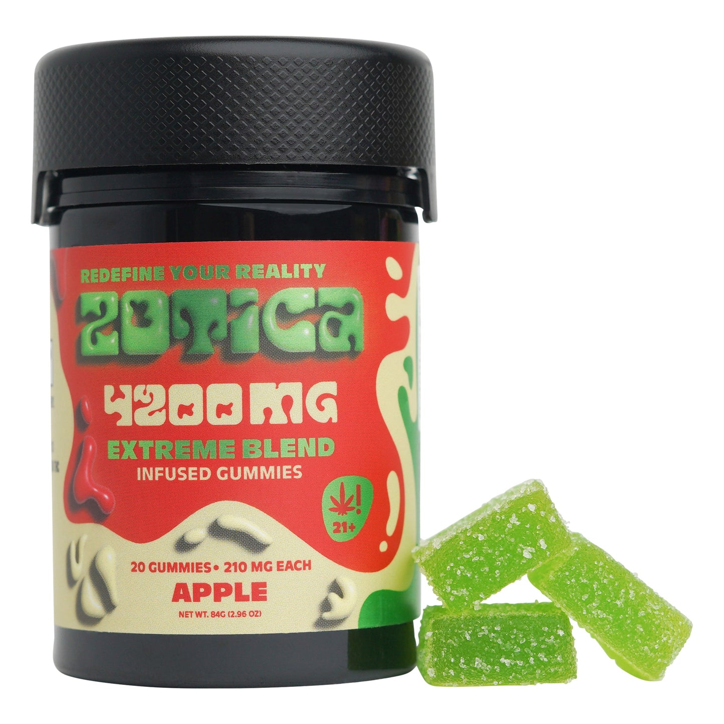 Zotica Extreme Blend Green Apple Gummies 4200mg 20ct
