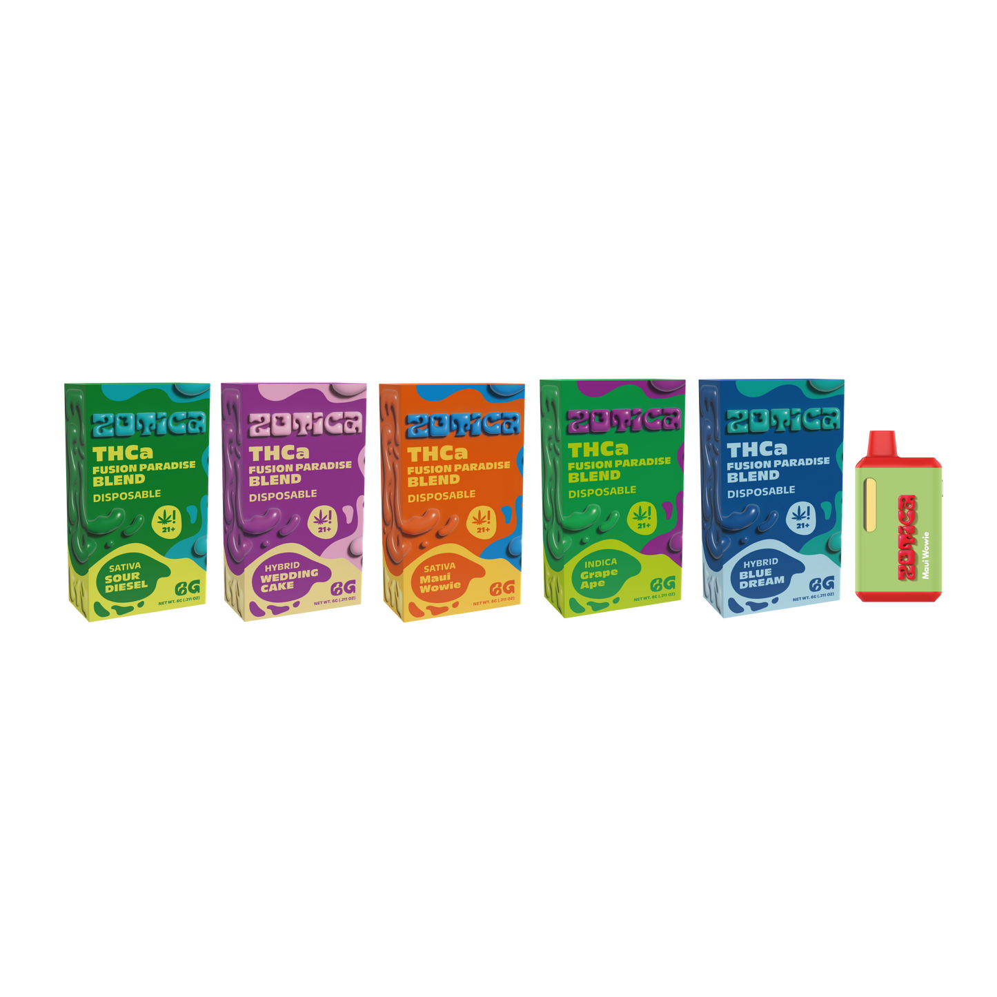 Zotica Green Hulk Grape Ape THC-A Vaporizer 6000mg