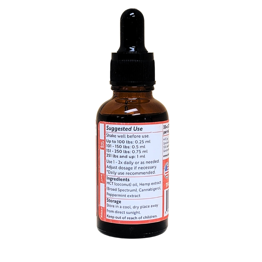 CBD + CBG Oil | 1:1 Formula | Peppermint | Carolina Cannabis Creations