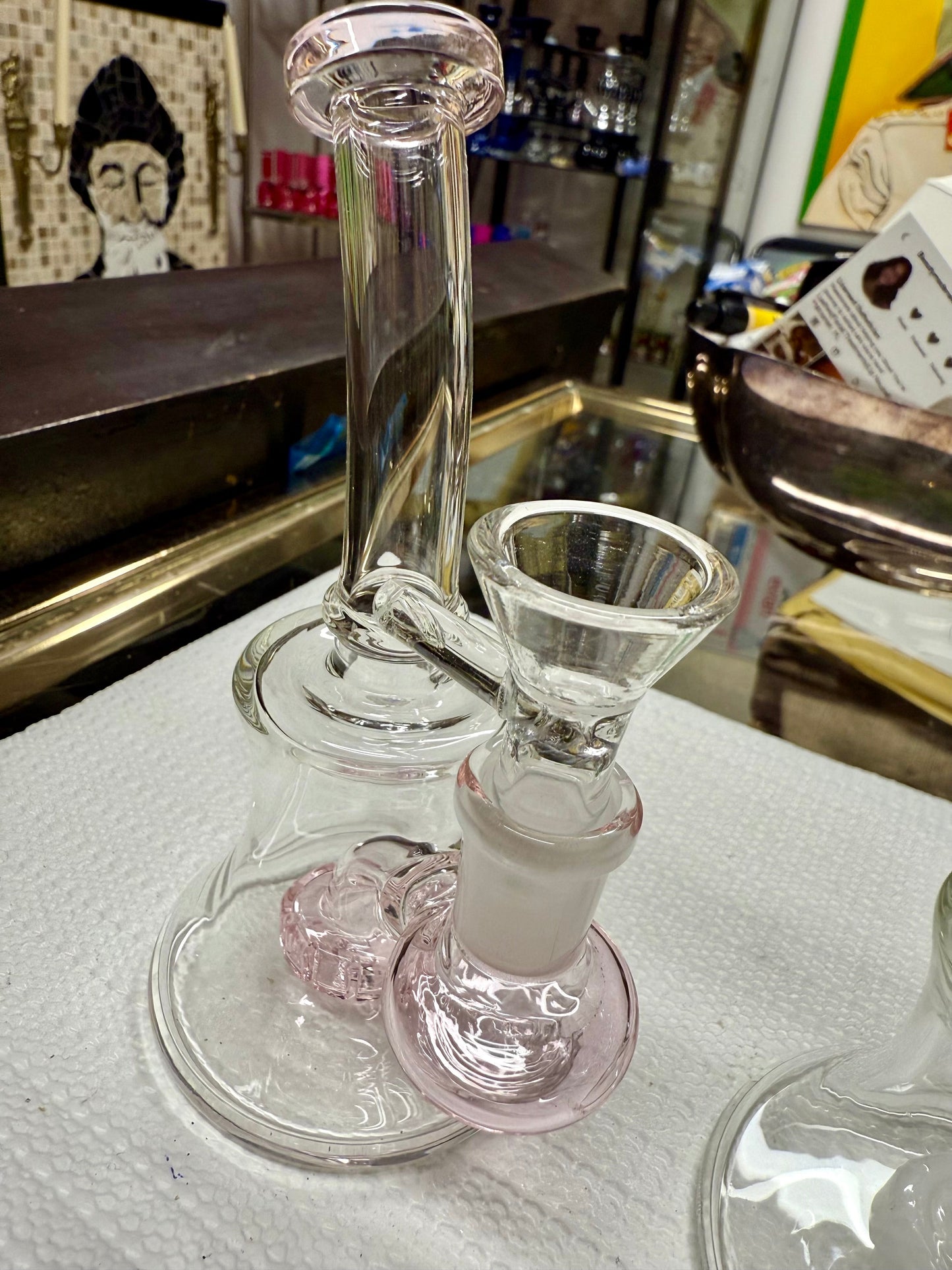 Ripkitty 7” Conical Bong Percolator Color Shower with 14mm Male Bowl