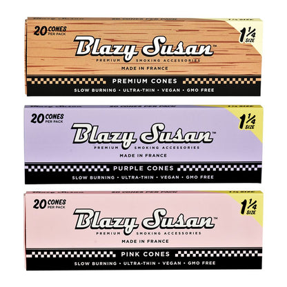 Blazy Susan Pre-Rolled Cones Slide Box | 1 1/4 | 20pc | 12pk Blazy Susan Pre-Rolled Cones Slide Box | 1 1/4 | Cone