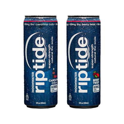 Moonwater Riptide Natural Hemp-Derived D9 THC Infused Soda | 12oz | 60mg | 24ct Case