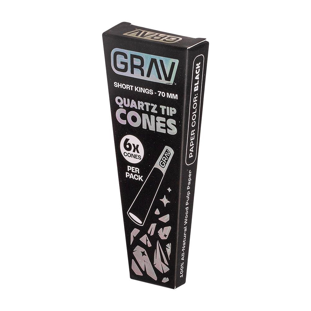 GRAV Quartz Tip Pre-Rolled Cones | Black | 16pk