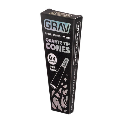 GRAV Quartz Tip Pre-Rolled Cones | Black | 16pk