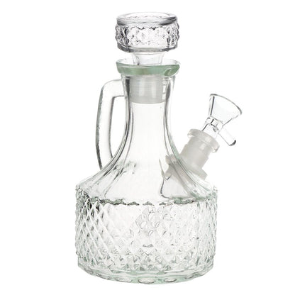 SeshGear Textured Vintage Glass Water Pipe - 6.5" / 14mm F / Clear