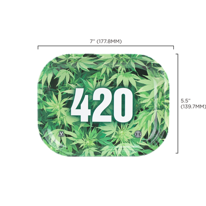 420 Green Metal Rollin' Tray