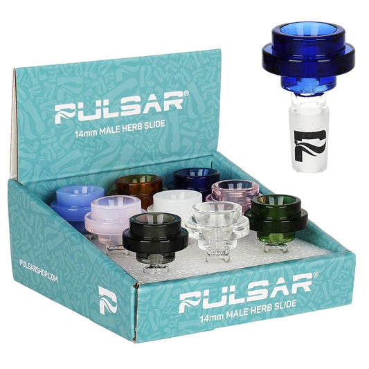 9CT - Pulsar Cool Ring Glass Herb Slide - 14mm M / Assorted Colors