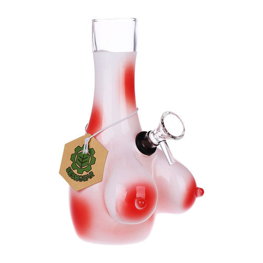 SeshGear Buxom Bosom Glass Water Pipe - 7.5 بوصة / جروميت