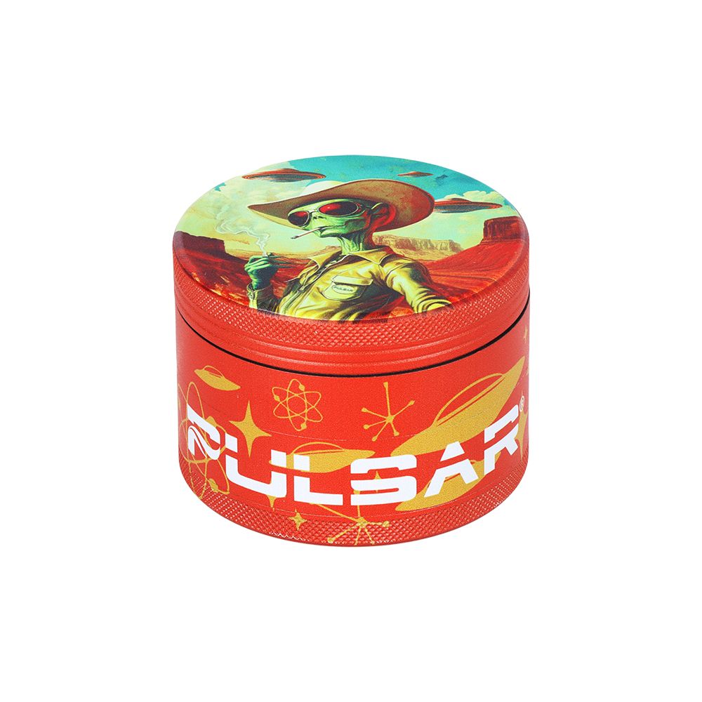 6CT - Pulsar Design Series Aluminum Grinder V2 - 4pc / 2.5" / Assorted Designs