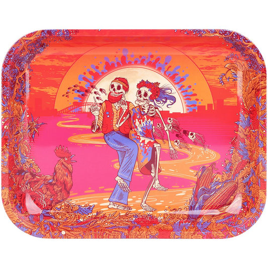 صينية لف معدنية كبيرة Grateful Dead x Pulsar - رقصة الغروب / 13 بوصة × 11 بوصة