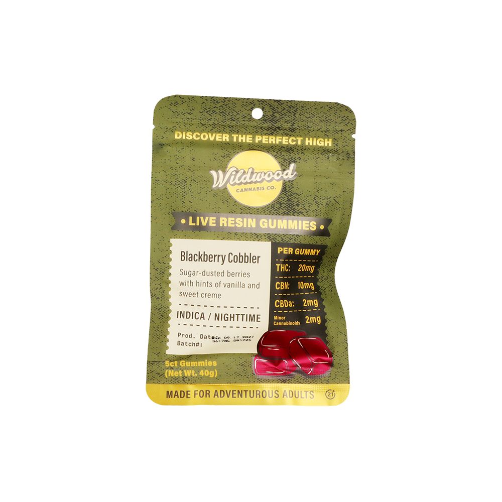 Wildwood Dispensary Grade Live Resin THC Gummies | 100mg | 5pc | 10pk Display