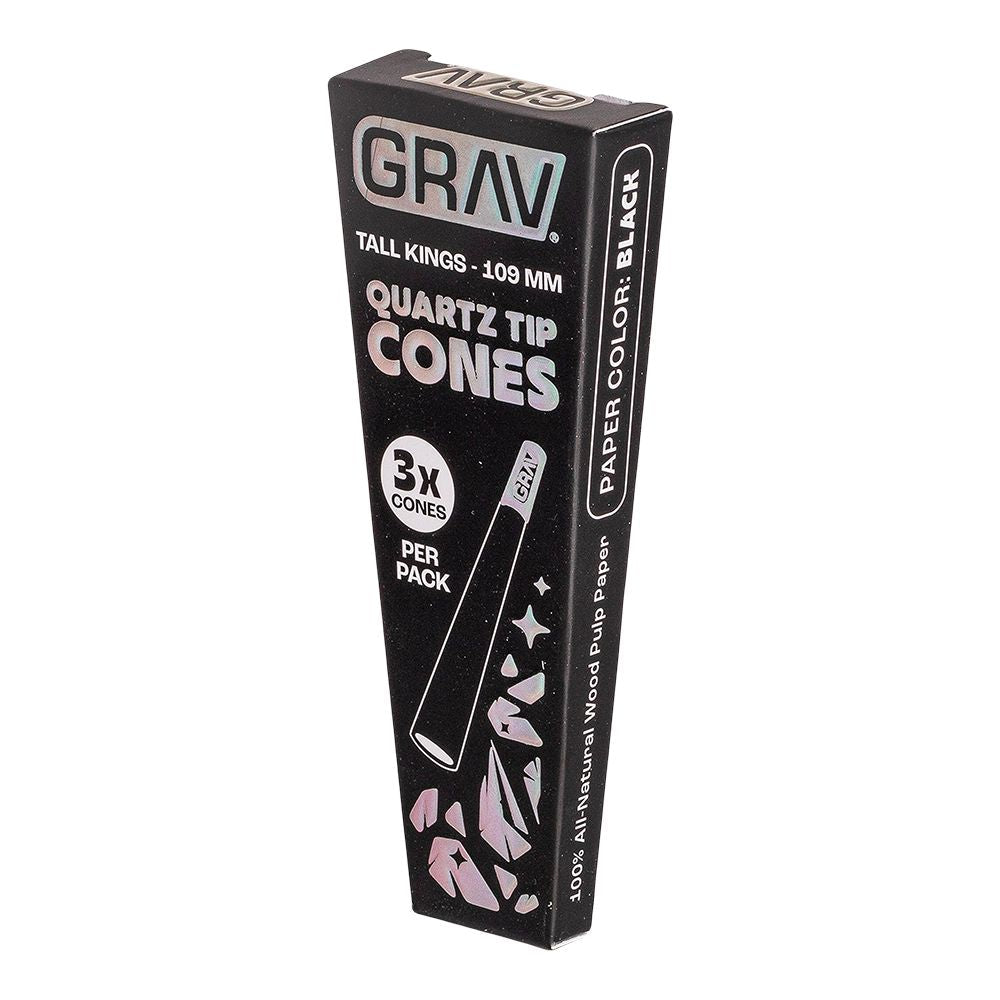 GRAV Quartz Tip Pre-Rolled Cones | Black | 16pk