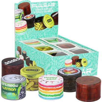 6CT - Pulsar Design Series Aluminum Grinder V3 - 4pc / 2.5" / Assorted Designs