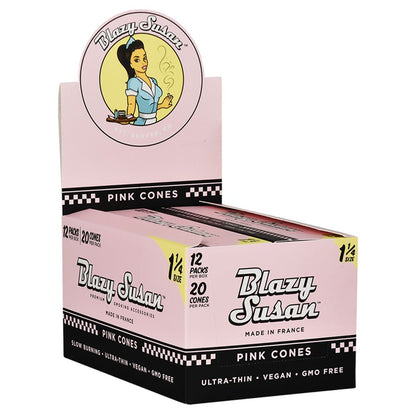 Blazy Susan Pre-Rolled Cones Slide Box | 1 1/4 | 20pc | 12pk Blazy Susan Pre-Rolled Cones Slide Box | 1 1/4 | Cone
