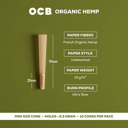 OCB Organic Hemp Pre-Rolled Cones | 24pk