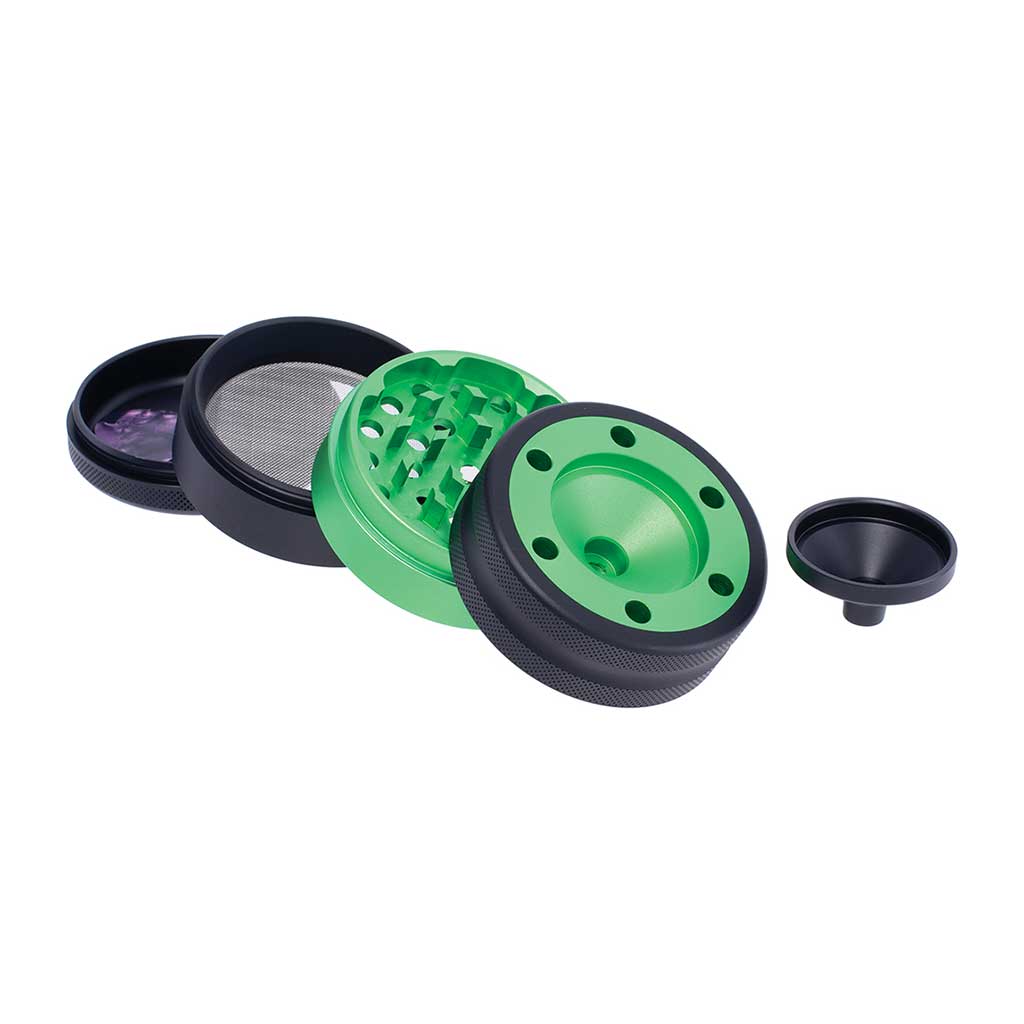 ALUMINIUM GRINDER W/ CONE HOLDER & FUNNEL