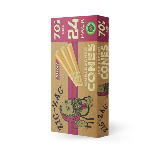 Zig Zag Unbleached Mini Cones | 24pk | 70mm | 12pc