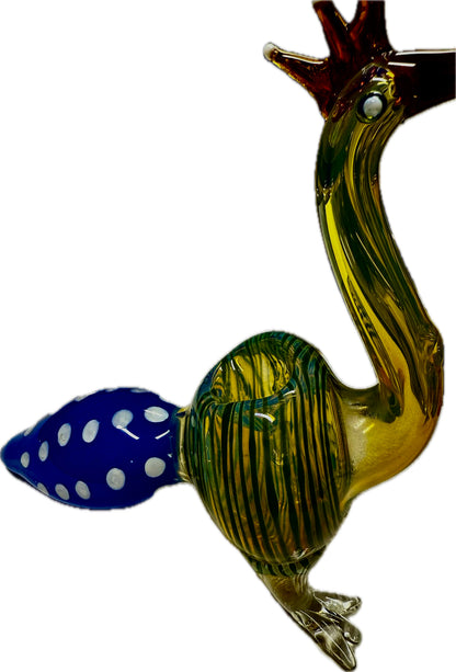 Ripkitty 5” Peacock Dry Herb Hand Pipe Borosilicate Glass - Colors May Vary