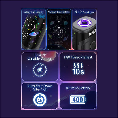 15CT DISPLAY - Yocan Kodo Star 510 Box Mod - 400mAh / Assorted Colors