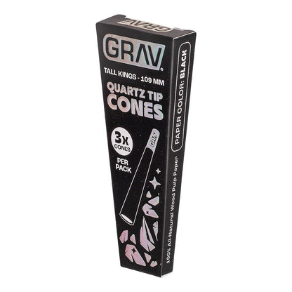 GRAV Quartz Tip Pre-Rolled Cones | Black | 16pk