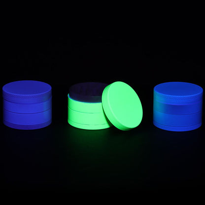12CT - SeshGear Glow In The Dark Metal Grinder - 4pc / 1.75" / Assorted Colors