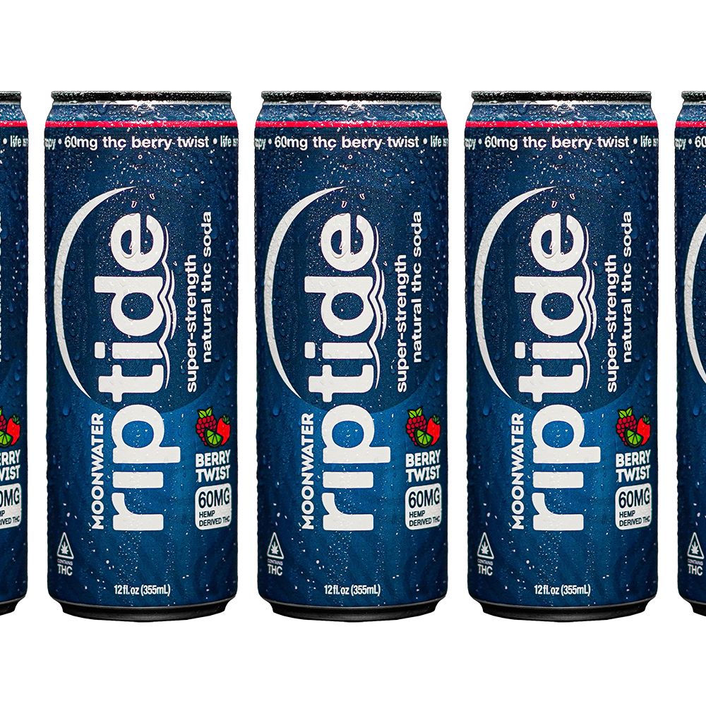 Moonwater Riptide Natural Hemp-Derived D9 THC Infused Soda | 12oz | 60mg | 24ct Case