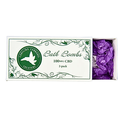 CBD Bath Bombs 2-pack | 200mg CBD | Carolina Cannabis Creations