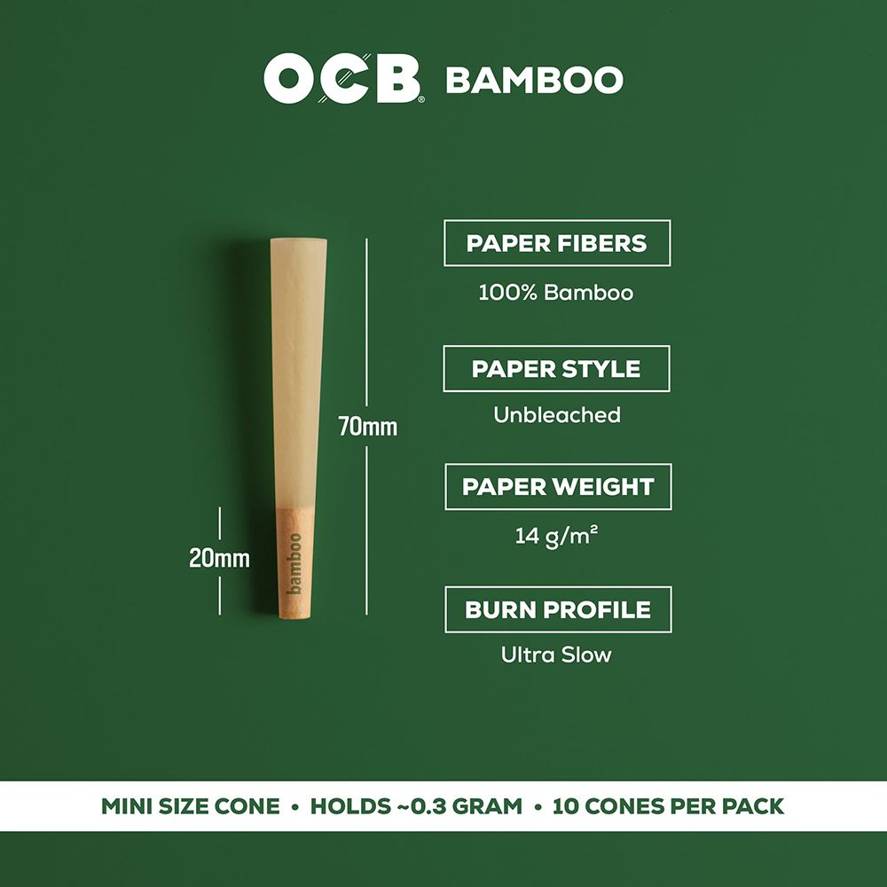 OCB Unbleached Bamboo Pre-Rolled Cones | 24pk