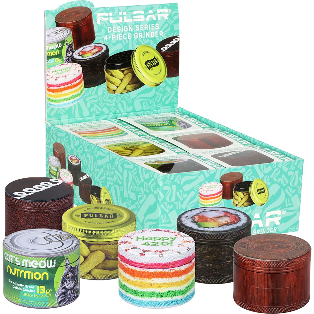 6CT - Pulsar Design Series Aluminum Grinder V3 - 4pc / 2.5" / Assorted Designs