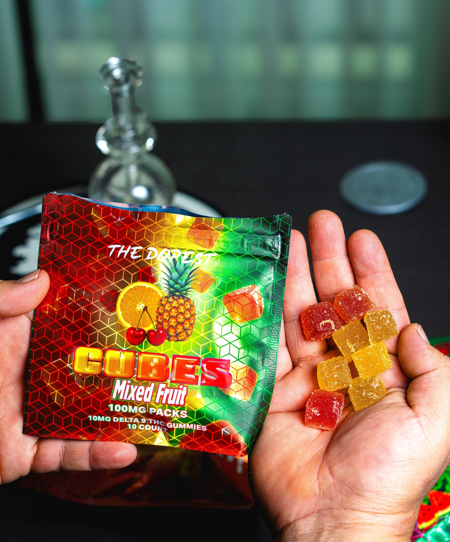 The Dopest Mixed Fruit CUBES 100mg Delta 9 Gummies 10mg Each