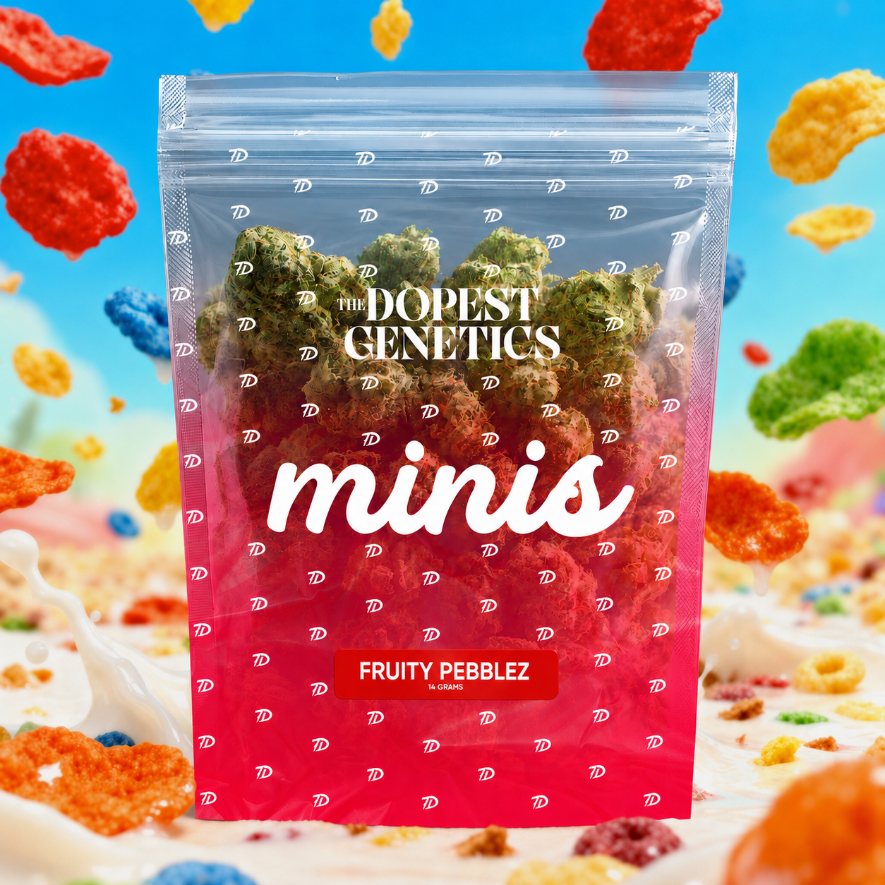 The Dopest Minis Fruity Pebblez 14g Hybrid THCA Flower