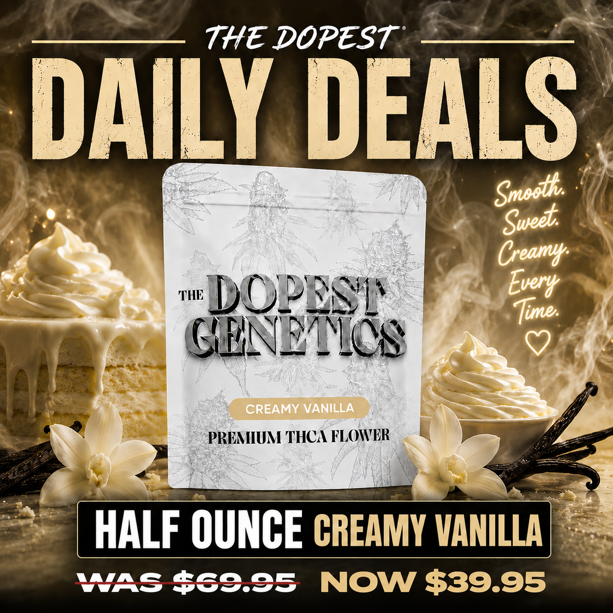 The Dopest Premium Light Assist Creamy Vanilla Hybrid Flower 14g