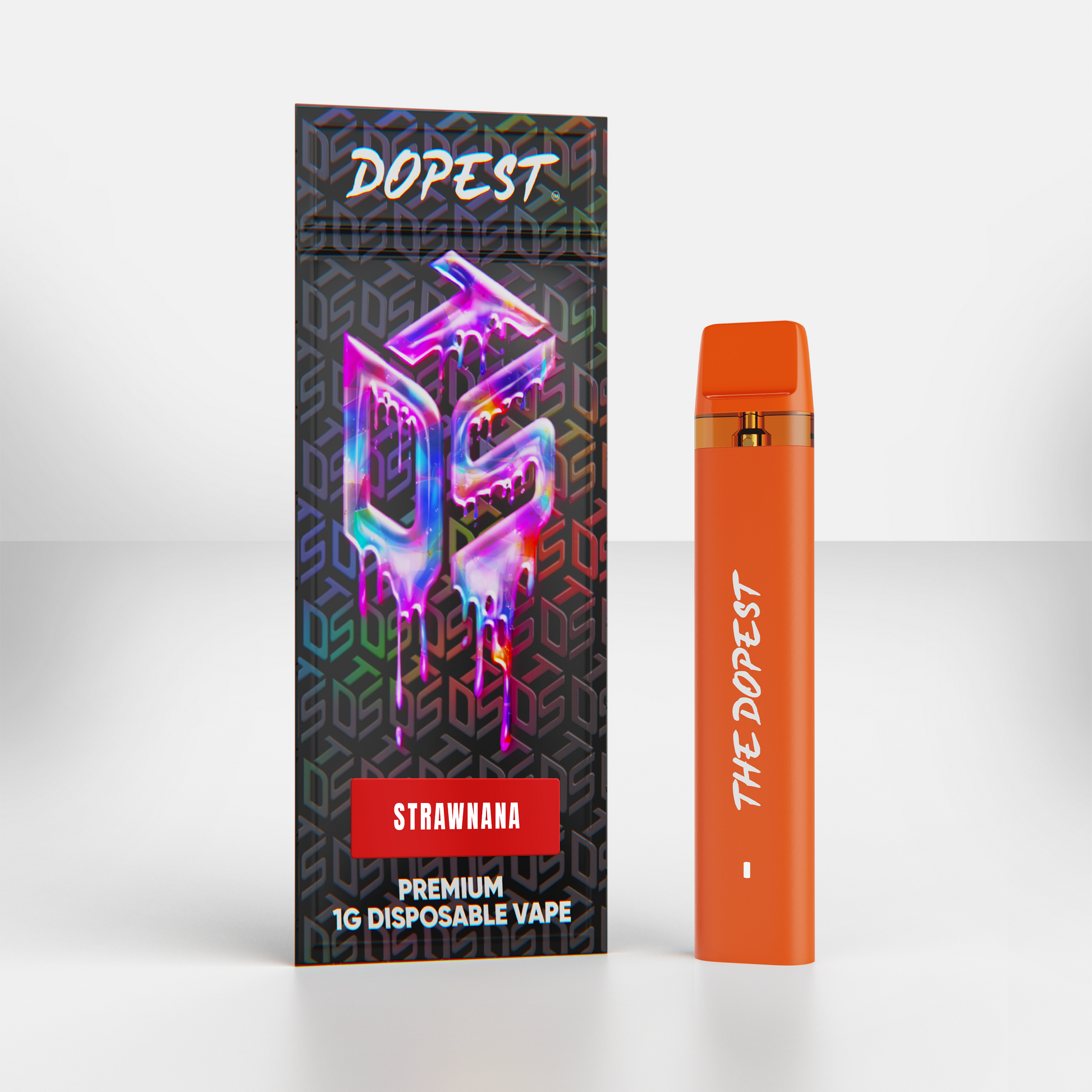 The Dopest Strawnana Indica THCA Vape Disposable 1g