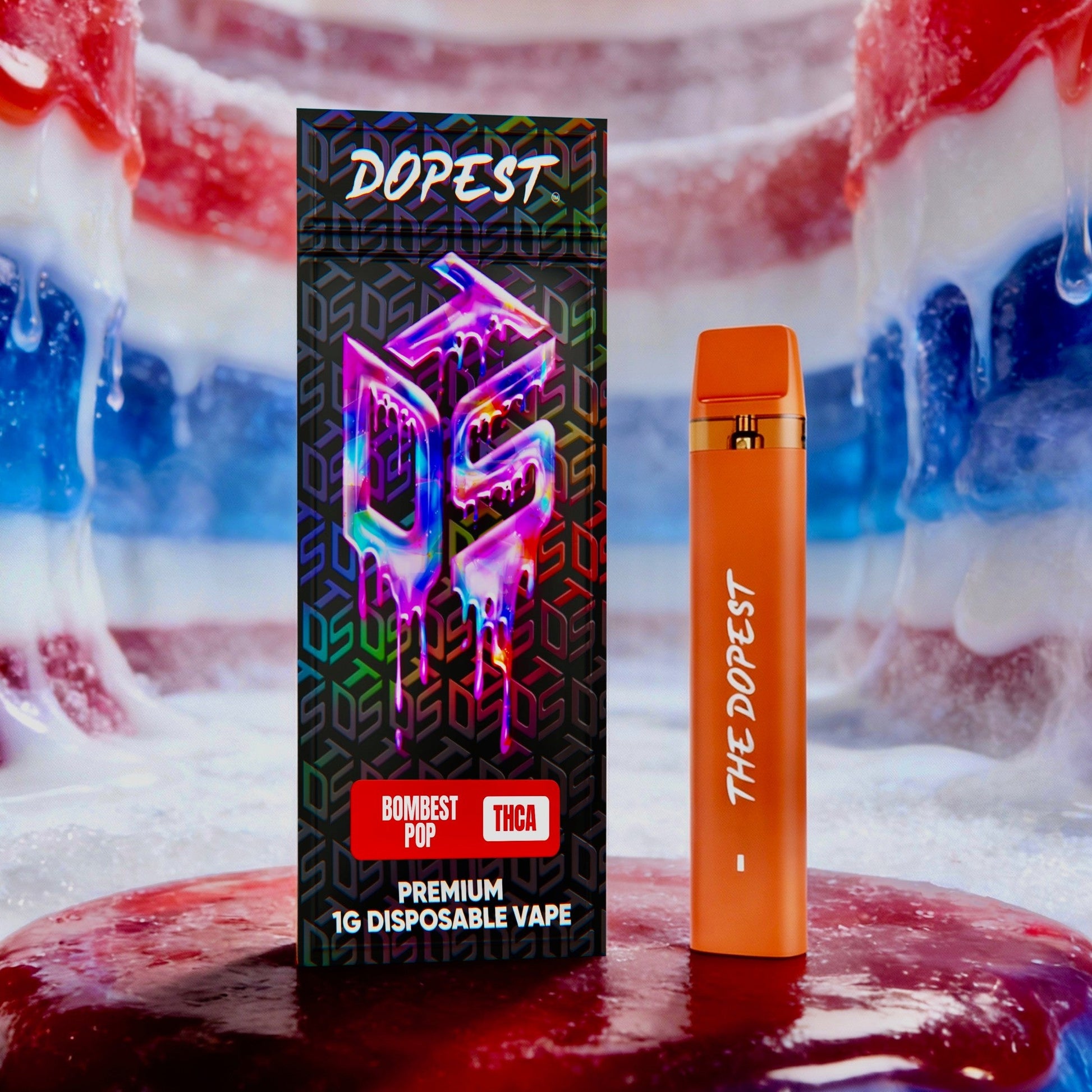 The Dopest Bombest Pop Hybrid THCA Vape Disposable 1g