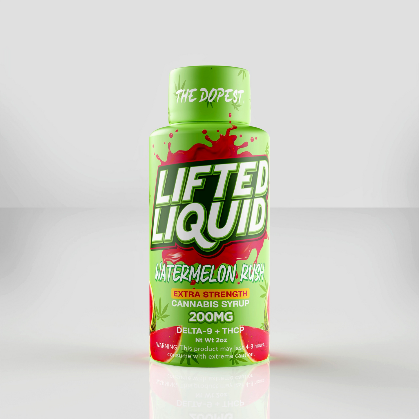 The Dopest Lifted Liquid Watermelon Rush D9 + THCP Syrup 200mg