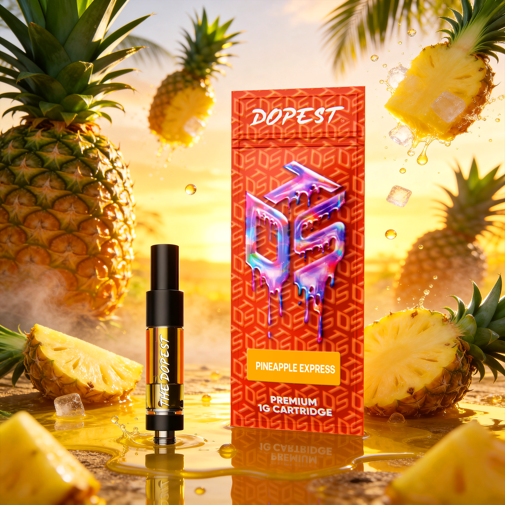 The Dopest Pineapple Express THCA Vape Cartridge 1g
