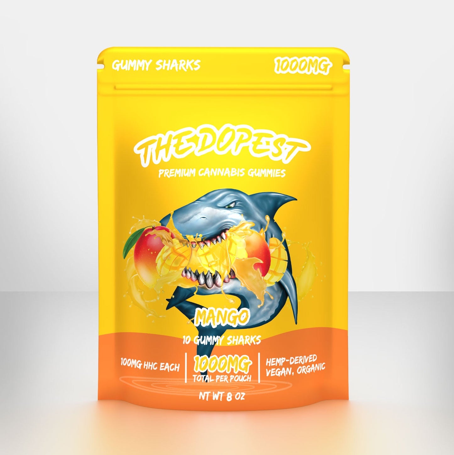 The Dopest Mango Sharks Gummies 1000mg