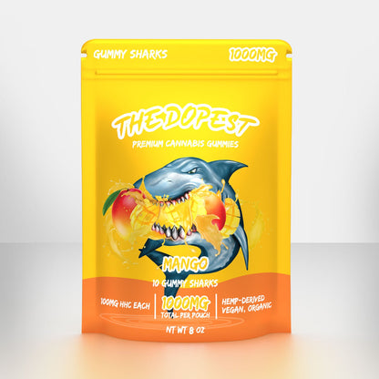 The Dopest Mango Sharks Gummies 1000mg