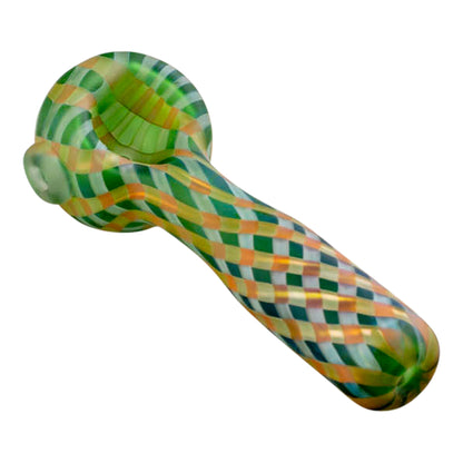 JellyFish Glass Lines In The Sand Spoon Pipe 5in Handblown