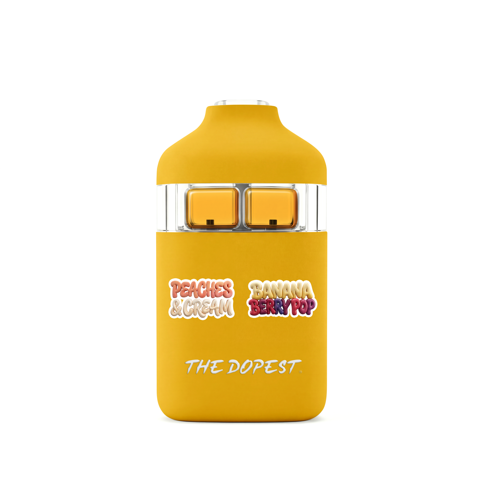 The Dopest Peaches & Cream X Banana Berry Pop 2G THCA Dual Flavor Disposable