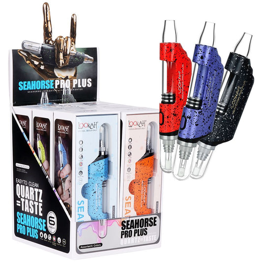 6CT - Lookah Seahorse PRO Plus Electric Dab Pen Spatter Edition - 650mAh / Assorted Colors