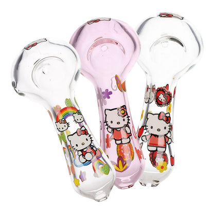 Hello Kitty Glass Spoon Pipe  - 4.5" / 3ct