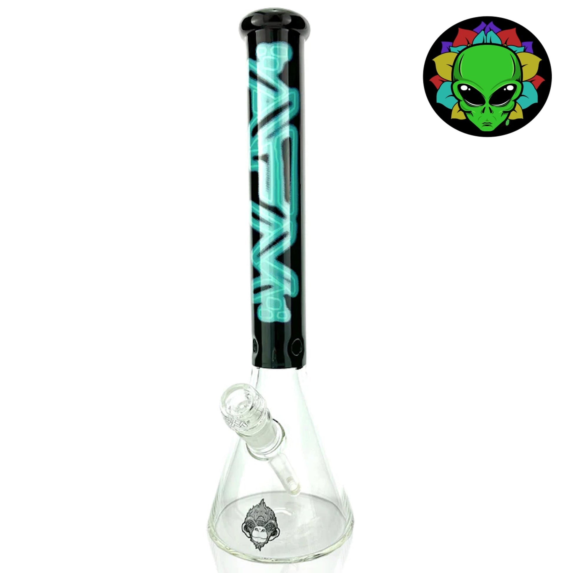 AFM Glass Neon Beaker Bong 16in Borosilicate Glass