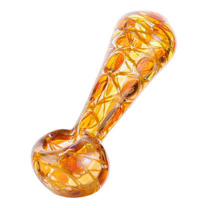 Amber Gold Pipe 5in Borosilicate Glass Spoon