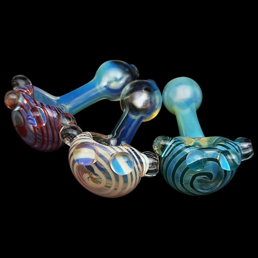 غليون زجاجي "رأس رخامي حلزوني" من LA Pipes