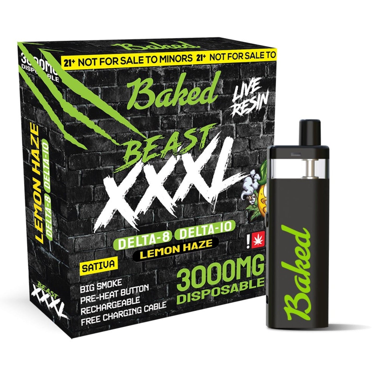 Baked BEAST D8/D10 Vaporizer 3000mg