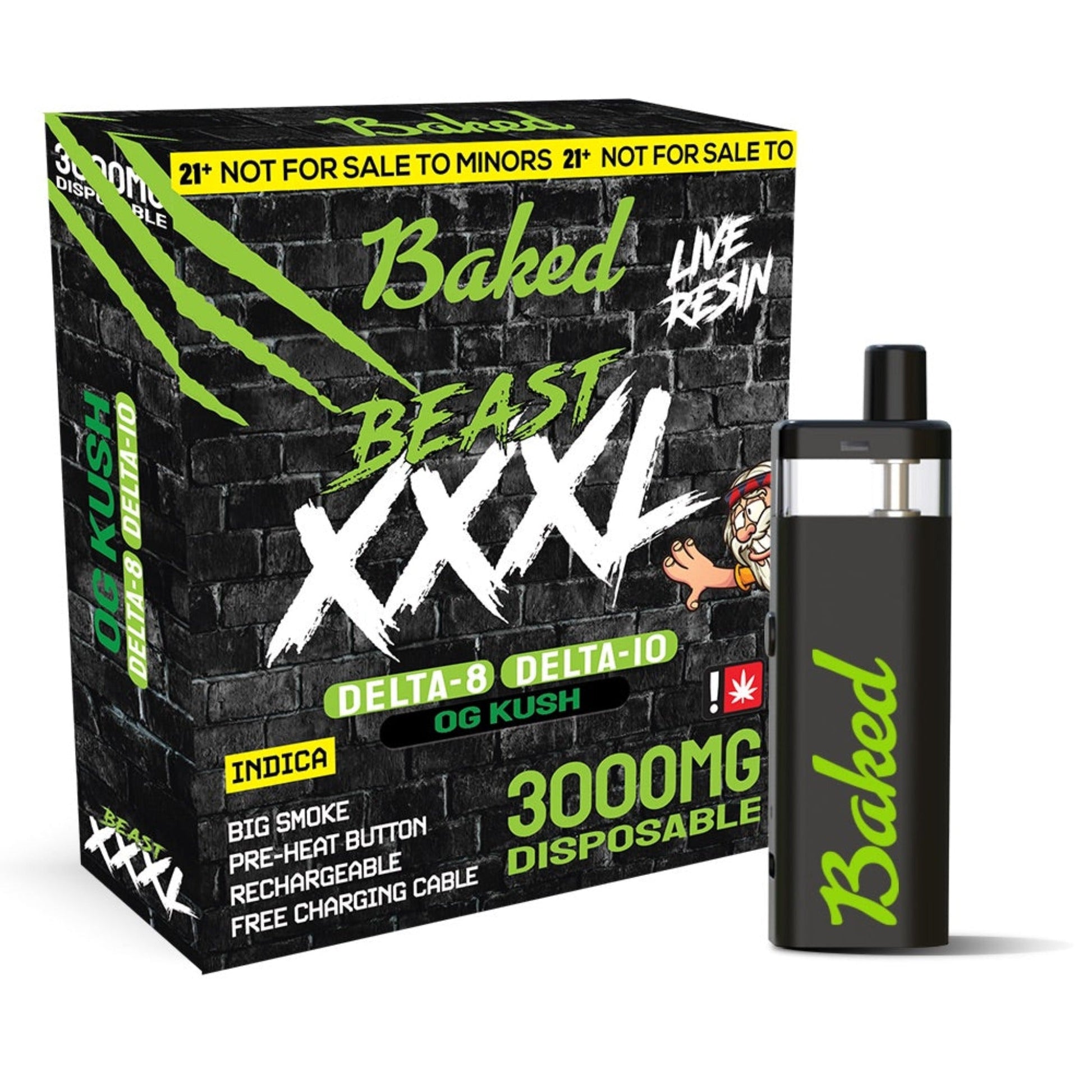 Baked BEAST D8/D10 Vaporizer 3000mg