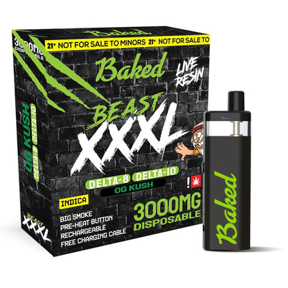 Baked BEAST D8/D10 Vaporizer 3000mg